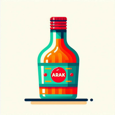 Alcoholic drink in a bottle. Vector illustration in flat styleのイラスト素材
