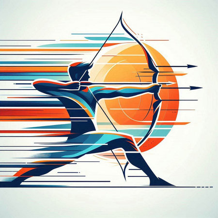 Archery sport abstract vector illustration, eps 10 vector file.のイラスト素材