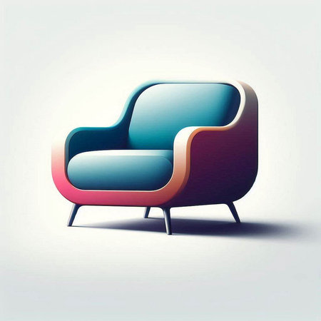 Modern armchair, 3d vector icon. Colorful illustration.のイラスト素材