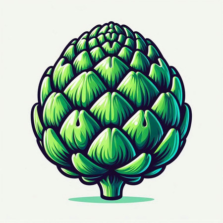 Artichoke isolated on white background. Hand drawn vector illustration.のイラスト素材