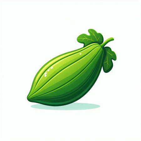 Green papaya isolated on white background. Vector illustration. Eps 10.のイラスト素材