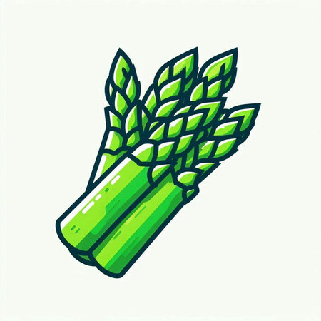 Green asparagus icon. Vector illustration of green asparagus.のイラスト素材