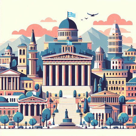 Vintage style illustration of the United States Capitol building in Washington DC.のイラスト素材