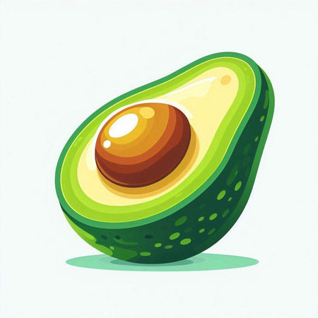 Avocado isolated on white background. Vector illustration. Eps 10.のイラスト素材