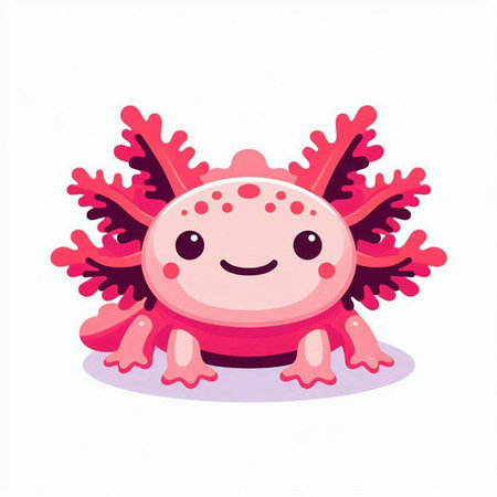 Cute pink octopus. Vector illustration isolated on white background.のイラスト素材