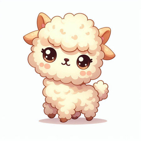 Cute cartoon sheep isolated on a white background. Vector illustration.のイラスト素材