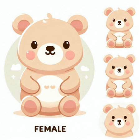Cute cartoon bear. Vector illustration isolated on a white background.のイラスト素材
