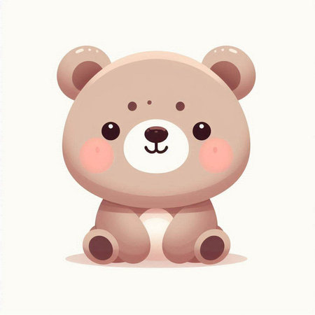 Cute teddy bear isolated on white background. Vector illustration.のイラスト素材