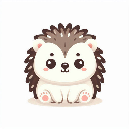 Cute hedgehog. Vector illustration isolated on a white background.のイラスト素材