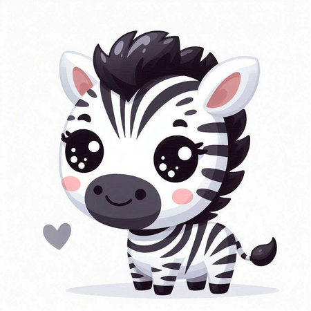 Cute cartoon zebra. Vector illustration of a cute animal.のイラスト素材