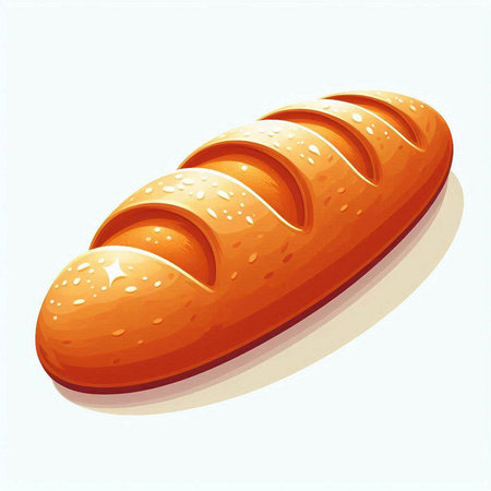 Illustration of a bread loaf on a white background. Vector illustration.