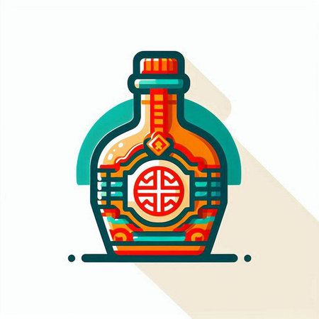 Mexican tequila bottle icon. Mexico culture symbol. Vector illustrationのイラスト素材