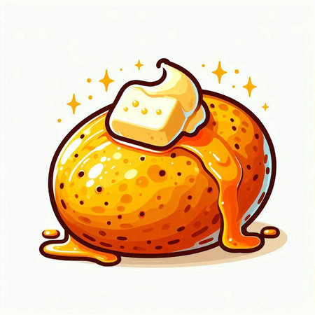 Vector illustration of a caramelized tangerine on a white backgroundのイラスト素材