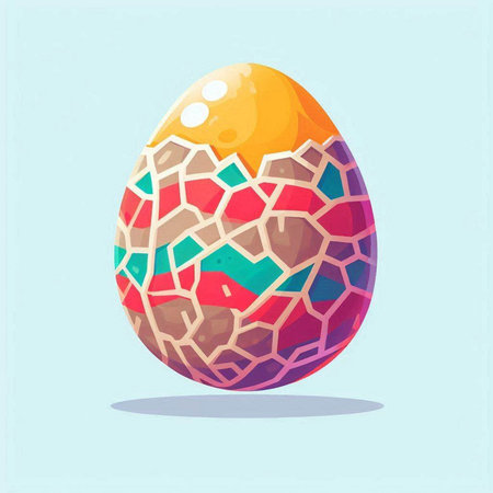 Easter egg with cracked texture. Vector illustration. Eps 10.のイラスト素材