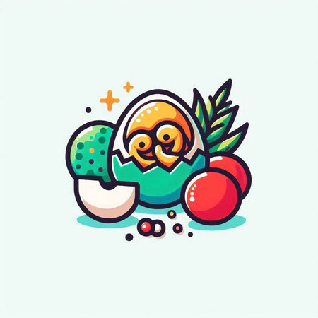 Cute owl in the egg. Vector illustration in cartoon style.のイラスト素材