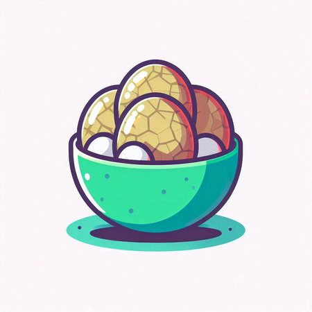 Easter eggs in a bowl. Vector illustration, eps10のイラスト素材