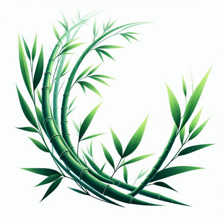 Bamboo leaves background. Vector illustration for your design. EPS10のイラスト素材