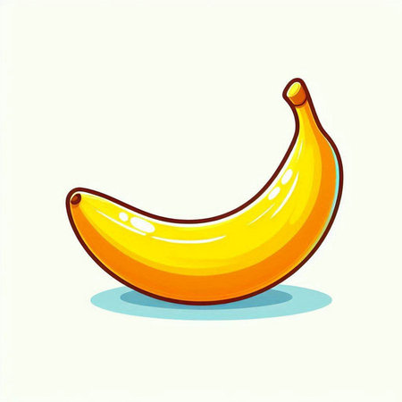 Illustration of a banana on a white background. Vector illustration.のイラスト素材