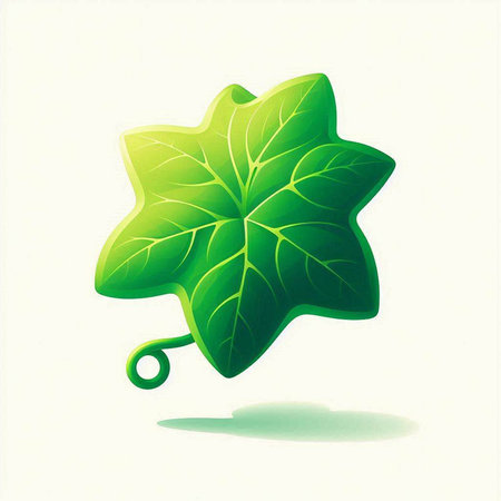 green leaf on white background, vector illustration, eps10.のイラスト素材