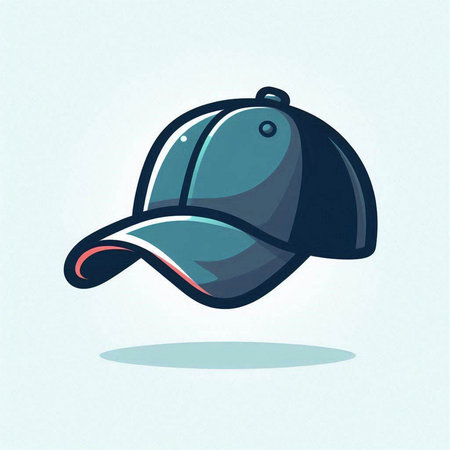Baseball cap vector illustration. Vector illustration of a baseball cap.のイラスト素材