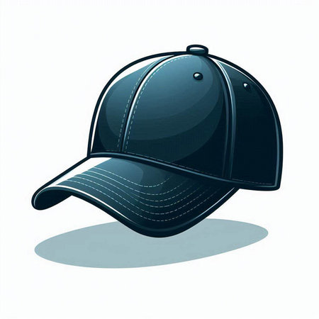 Illustration of a black baseball cap on a white background - vectorのイラスト素材