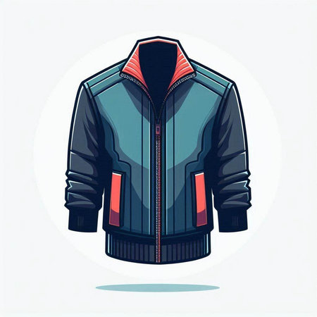 Men's leather jacket. Vector illustration isolated on a white background.のイラスト素材