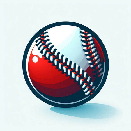 Baseball ball with stitches. Vector illustration of a baseball ball.のイラスト素材
