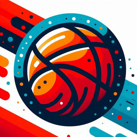 Basketball ball on abstract colorful background. Vector illustration eps10のイラスト素材