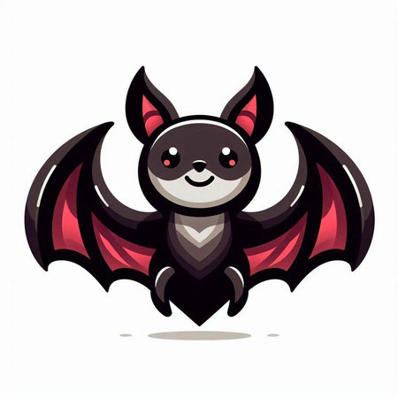 Cute cartoon vampire bat. Vector illustration isolated on white background.のイラスト素材
