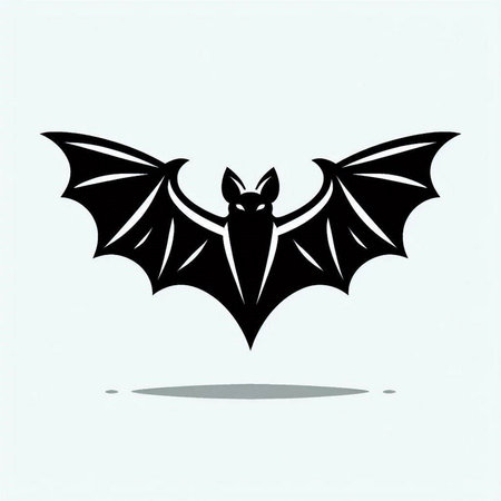 Bat icon on a light blue background. Vector illustration. Eps 10.のイラスト素材