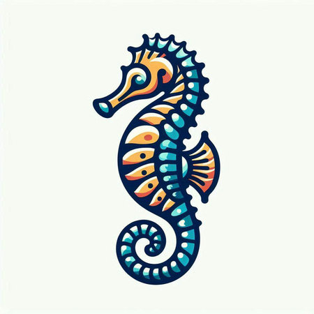 Seahorse. Vector illustration. Isolated on white background.のイラスト素材