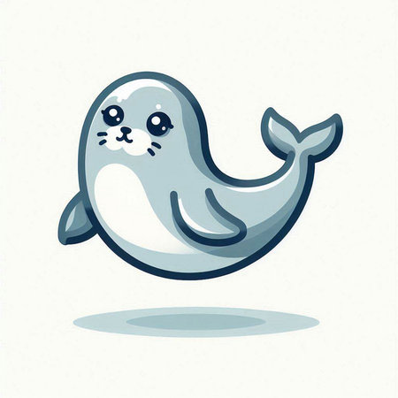 Cute cartoon seal. Vector illustration of a cute sea animal.のイラスト素材