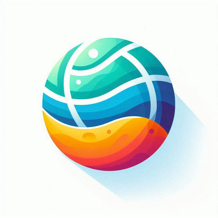 Volleyball icon on a white background. Vector design element.のイラスト素材