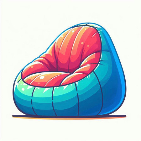 Illustration of a cartoon armchair isolated on a white background.のイラスト素材
