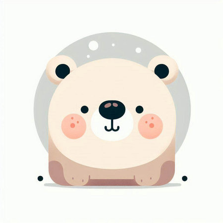 Cute cartoon polar bear. Vector illustration isolated on white background.のイラスト素材