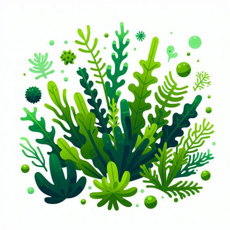 Seaweed, seaweed, corals, algae. Vector illustration.のイラスト素材