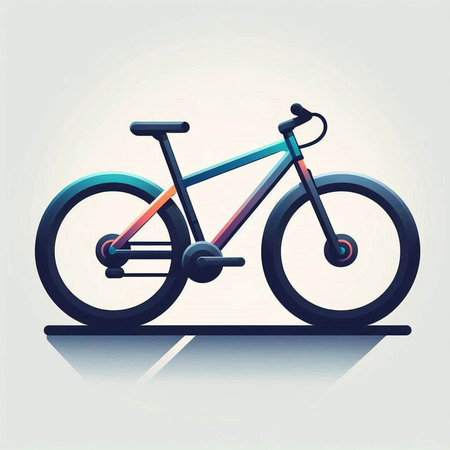 Bicycle icon, vector illustration. Flat design style with shadow.のイラスト素材