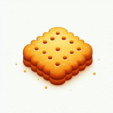 Illustration of a biscuit on a white background with space for textのイラスト素材