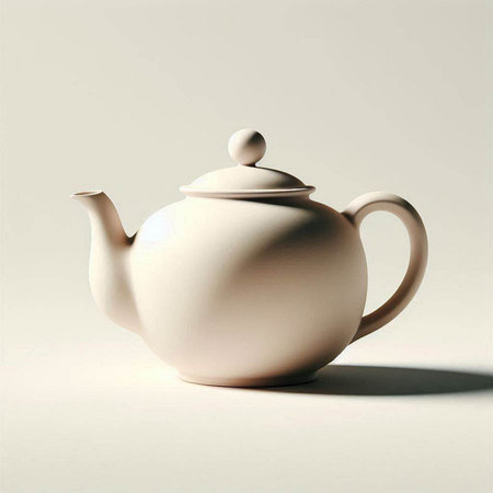 Ceramic teapot on white background. 3d renderのイラスト素材
