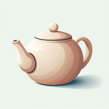 Vector illustration of a porcelain teapot on white backgroundのイラスト素材
