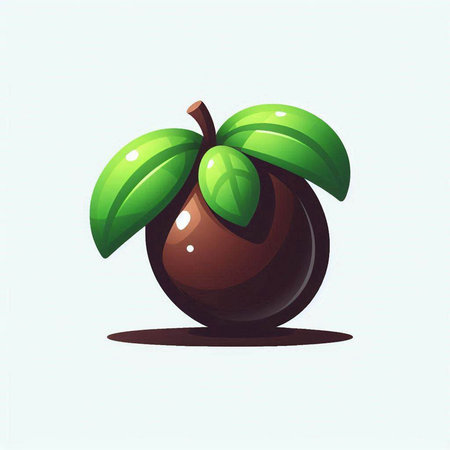 Illustration of a plum on a white background. Vector illustration.のイラスト素材