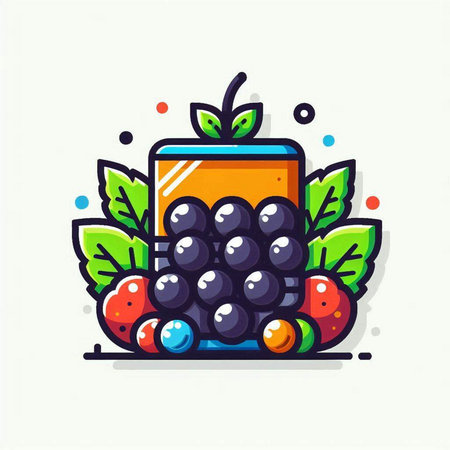 Fruit juice in a can. Vector illustration in flat style.のイラスト素材