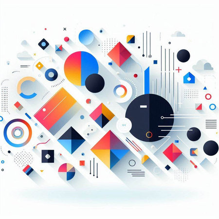 Abstract colorful background with geometric elements. Vector illustration. Eps 10.のイラスト素材