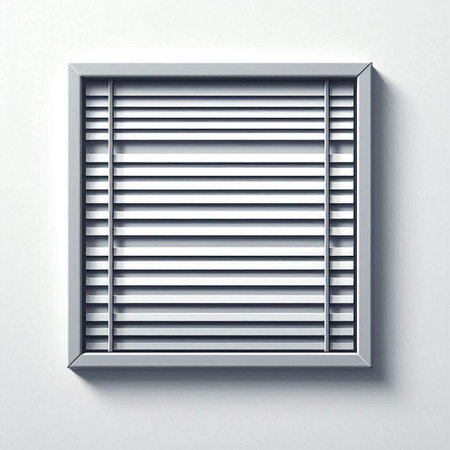 White window blinds on a white wall. 3d illustration.のイラスト素材