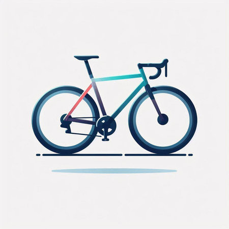 Bicycle icon. Vector illustration of a bicycle in flat style.のイラスト素材