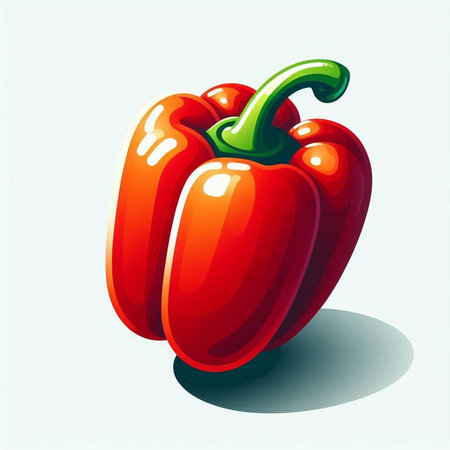 Red bell pepper isolated on white background. Vector illustration for your designのイラスト素材