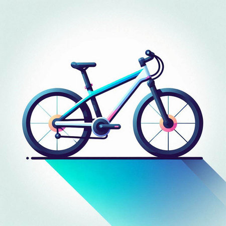 Vector illustration of a bicycle on a light background. Flat design.のイラスト素材