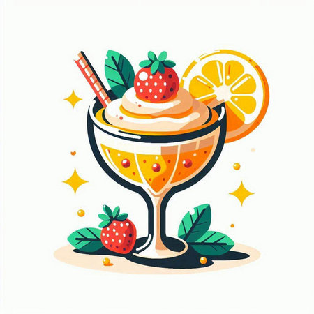 Business woman sitting at desk with laptop and documents. Vector illustration.のイラスト素材