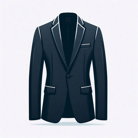 Men's black suit isolated on a white background. Vector illustration.のイラスト素材