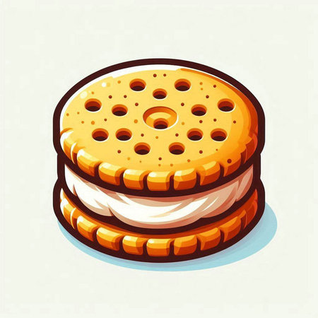 Vector illustration of a biscuit on a light background. EPS 10のイラスト素材